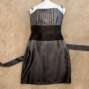Strapless dressy dress. White House Black Market size 2. Grey and black